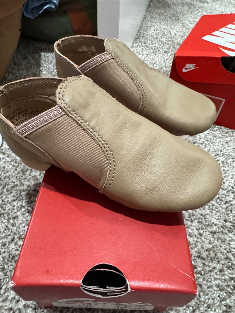 Capezio Kids Beige Slip-On Dance Shoes